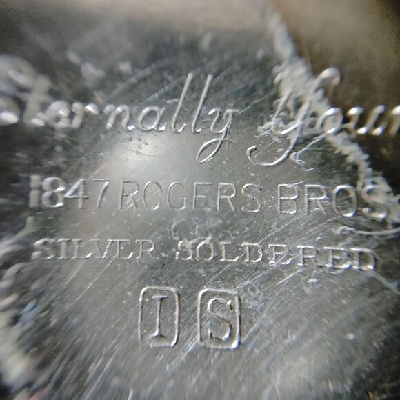 Rockford EPNS 526 1847 Roger Bros Monogram E Silver Soldered Nursery Cup Vintage - Picture 5 of 12